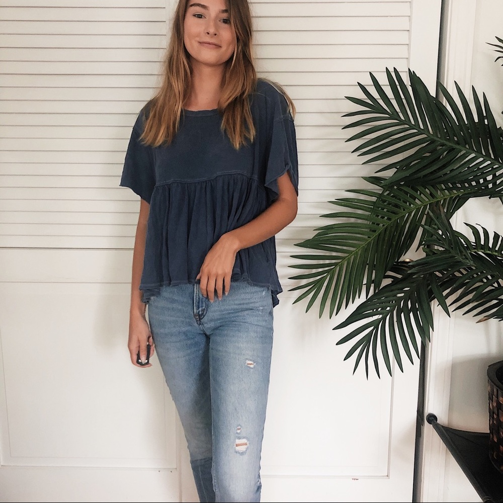 Free People Peplum Babydoll Tee